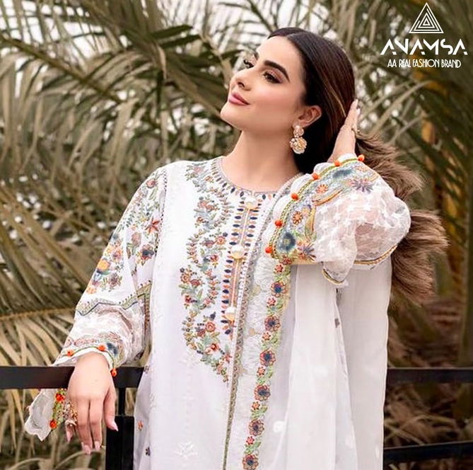 Anamsa 502 Embroidery Faux Georgette Pakistani Suits Wholesale Market In Surat